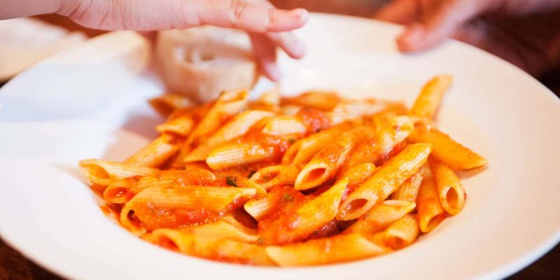 Close-up of a plate of pasta,