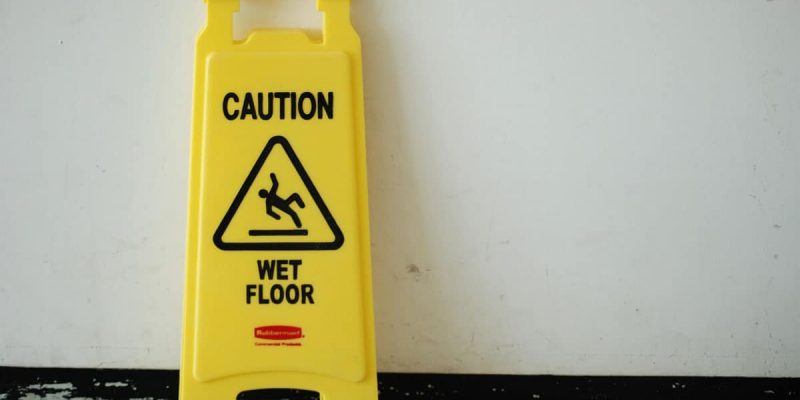 Wet Floor Posted Sign